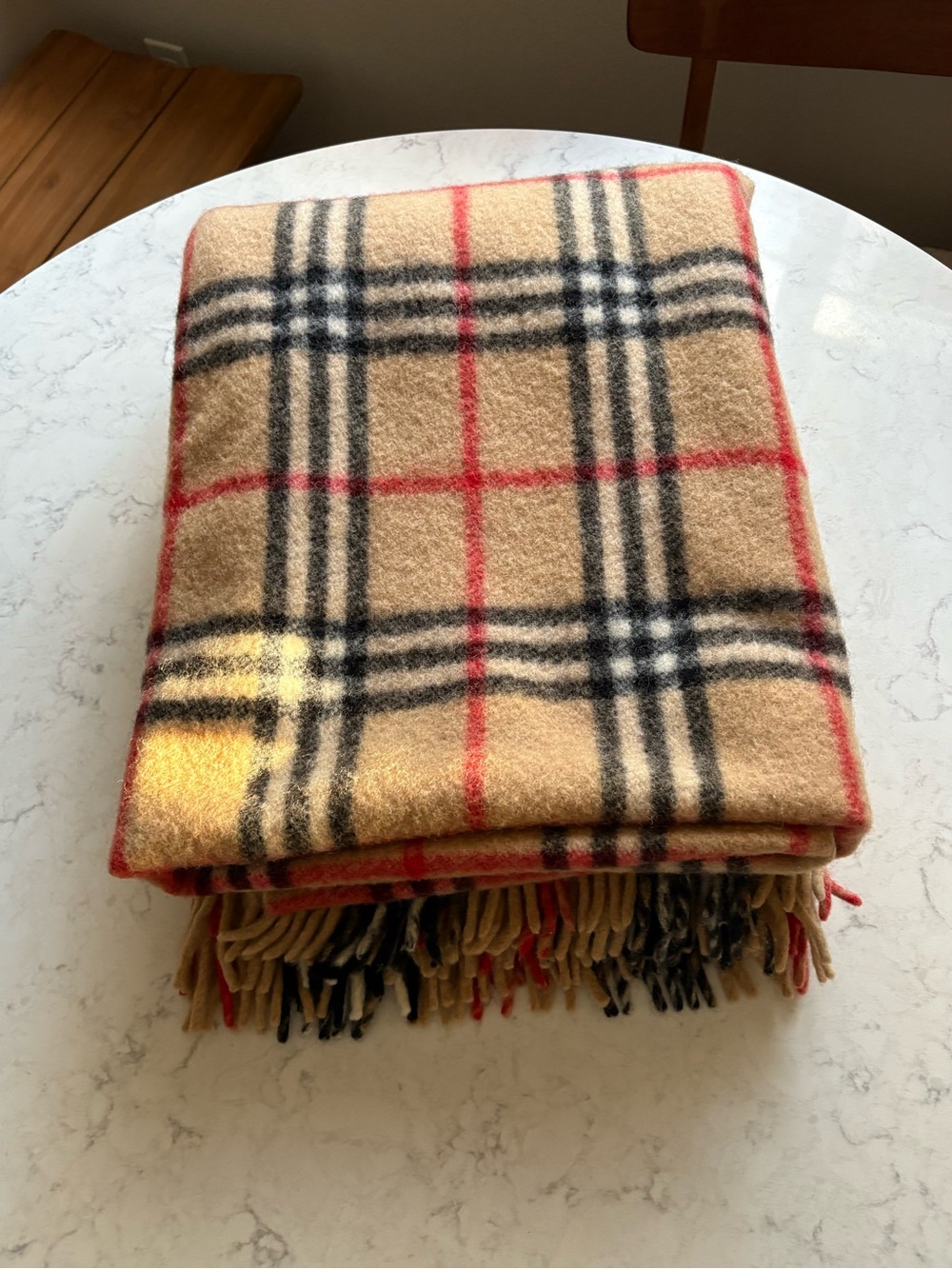 Vintage Irish Nova Check Classic Plaid Large Pure Wool Blanket